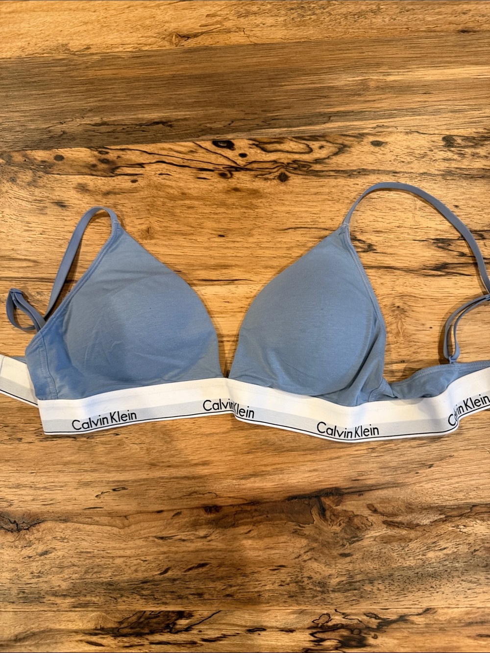 Calvin Klein Dusty Blue Logo Underband Triangle Bralette